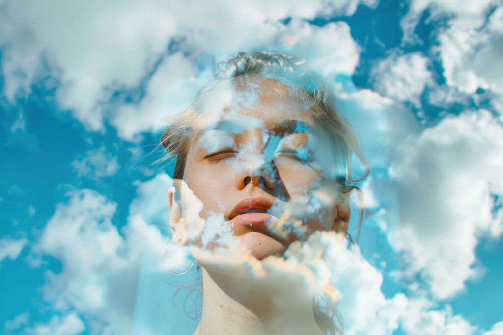 woman in the clouds